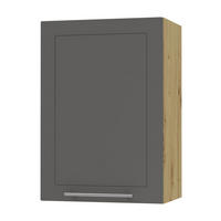 KÜCHENHÄNGESCHRANK Kvantum W2/50 Graphit Matt / Eiche Artisan Matt 50 / 32,5 / 72cm - Graphitfarben/Eiche Artisan, Holz/Holzwerkstoff (50/72/32.5cm) - Feldmann-Wohnen