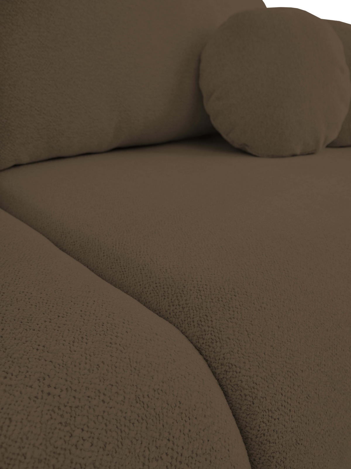 SOFA LOOP Schlaffunktion & Bettkasten PUR-Schaum Schwarze Kunststofffüße skandinavischer Stil lose Rückenkissen freistehend 234x112x86 cm Brown - Braun, Holz/Textil (234/86/112cm) - DomoHome