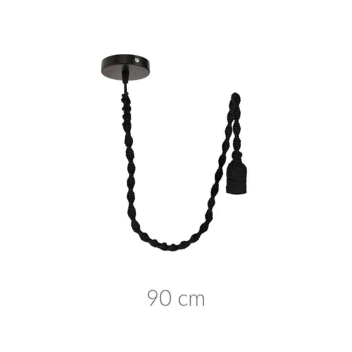 DECKENLAMPENFASSUNG 90 cm - Schwarz, Metall (10/10/90cm)