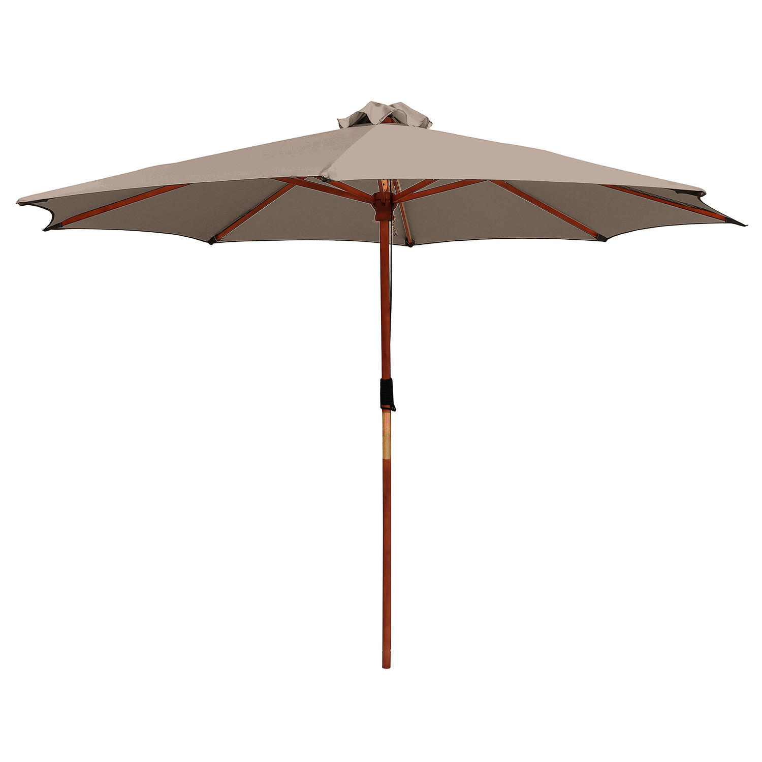 SONNENSCHIRM - Grau - Taupe, Holz/Textil (300/300cm) - home24