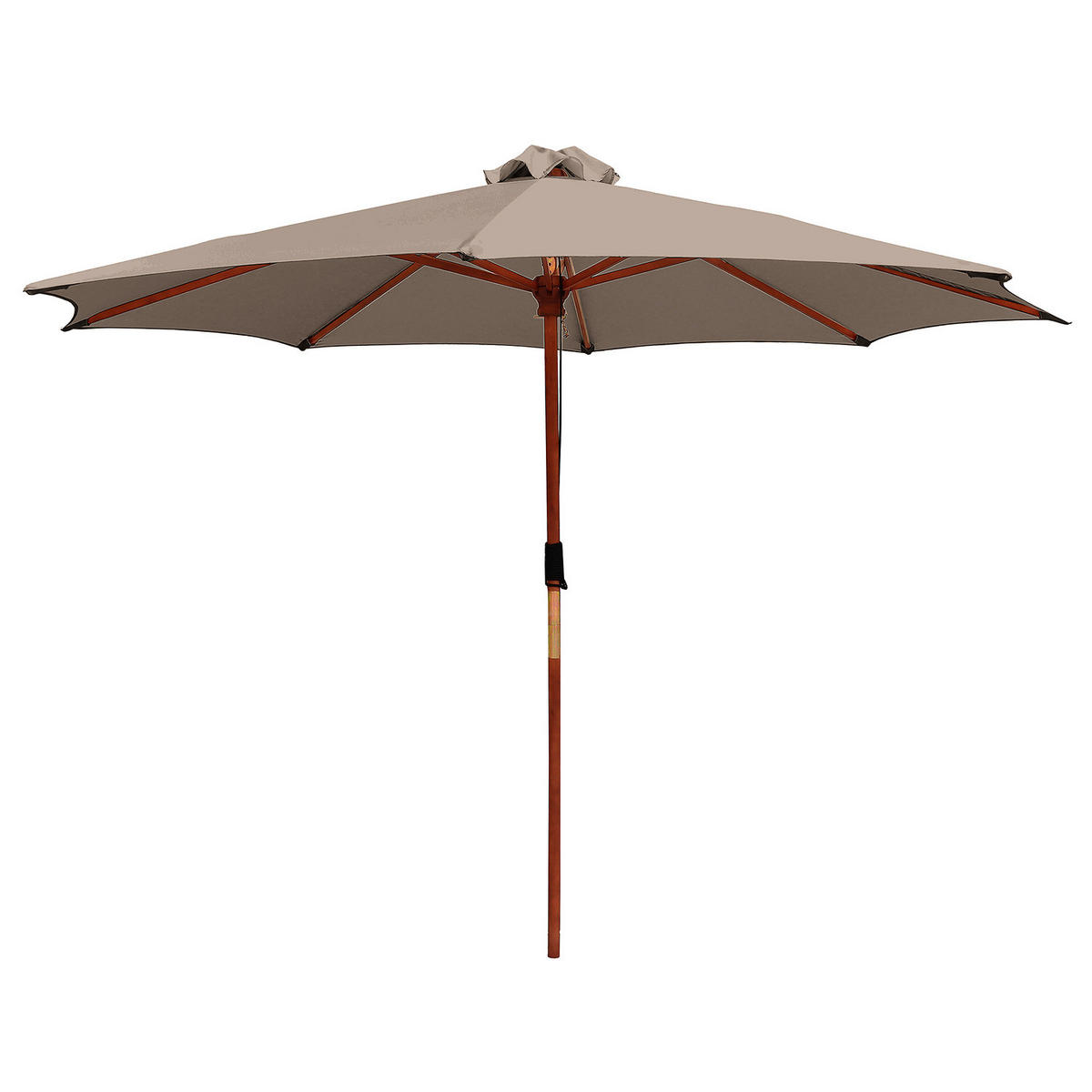 SONNENSCHIRM - Grau - Taupe, Holz/Textil (300/300cm) - home24