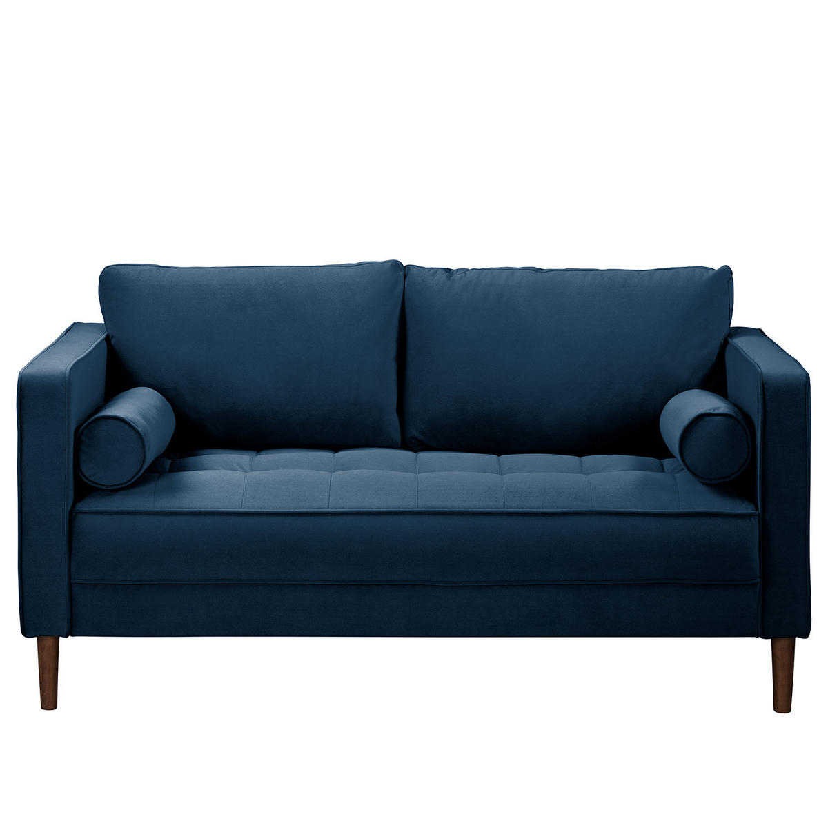 2-SITZER SOFA - Samt - Dunkelblau, Textil (150/80/86cm) - home24