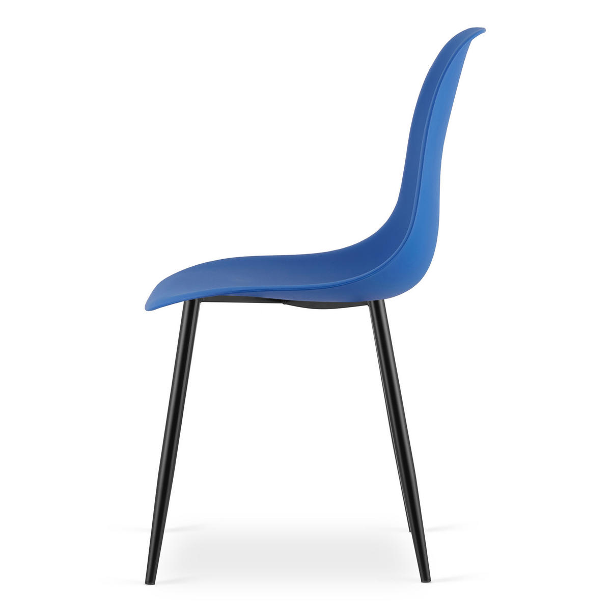 ESSZIMMERSTUHL 4-er Set KALEO blauer Sitz, schwarze Beine - Blau/Schwarz, Kunststoff (46/84/51cm) - Valora