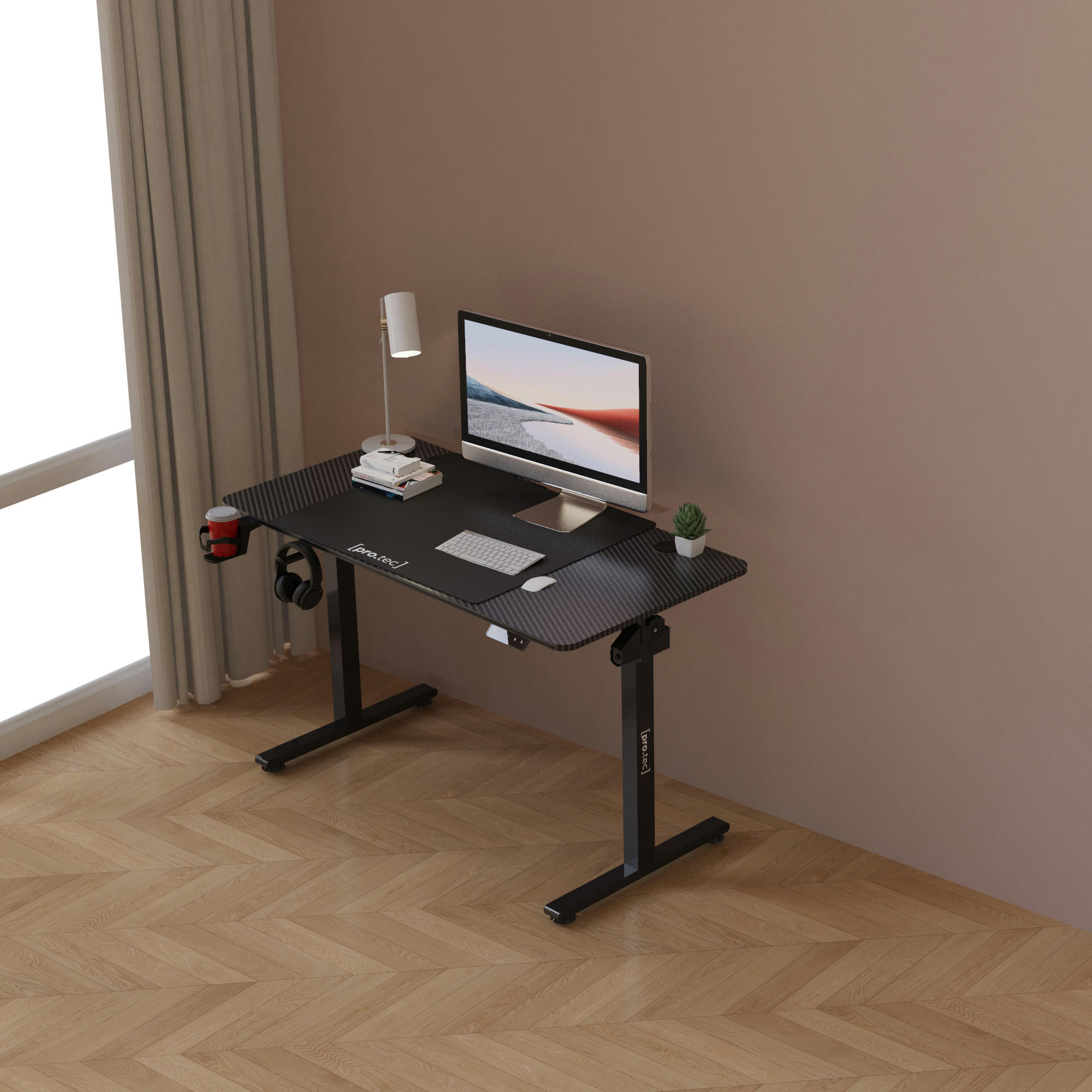 Thumbnail - pro.tec Computertisch, Schwarz, Metall, 1-Sitzer, Rechteckig, 120x117x60 cm, Arbeitszimmer, Schreibtische, Computertisch...