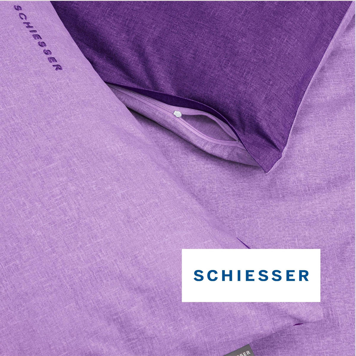 BETTWÄSCHESET Doubleface - Renforcé - 2-teilig - 135 x 200 cm - Lila - Lila, Textil (135/200cm) - SCHIESSER