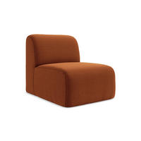 SOFAELEMENT Samt Stoff Orange - Terra cotta/Schwarz, Holzwerkstoff/Kunststoff (70/75/94cm) - Makamii