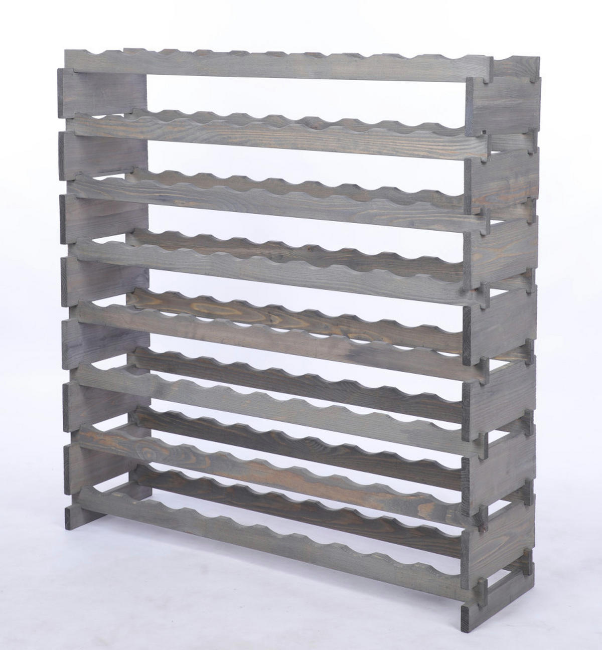 WEINREGAL VINOTECA FLEX PRO HxBxT 107x103x28cm 80 Flaschen auf 8 Ebenen Grau - Grau, Holz (103/107/28cm) - PROREGAL