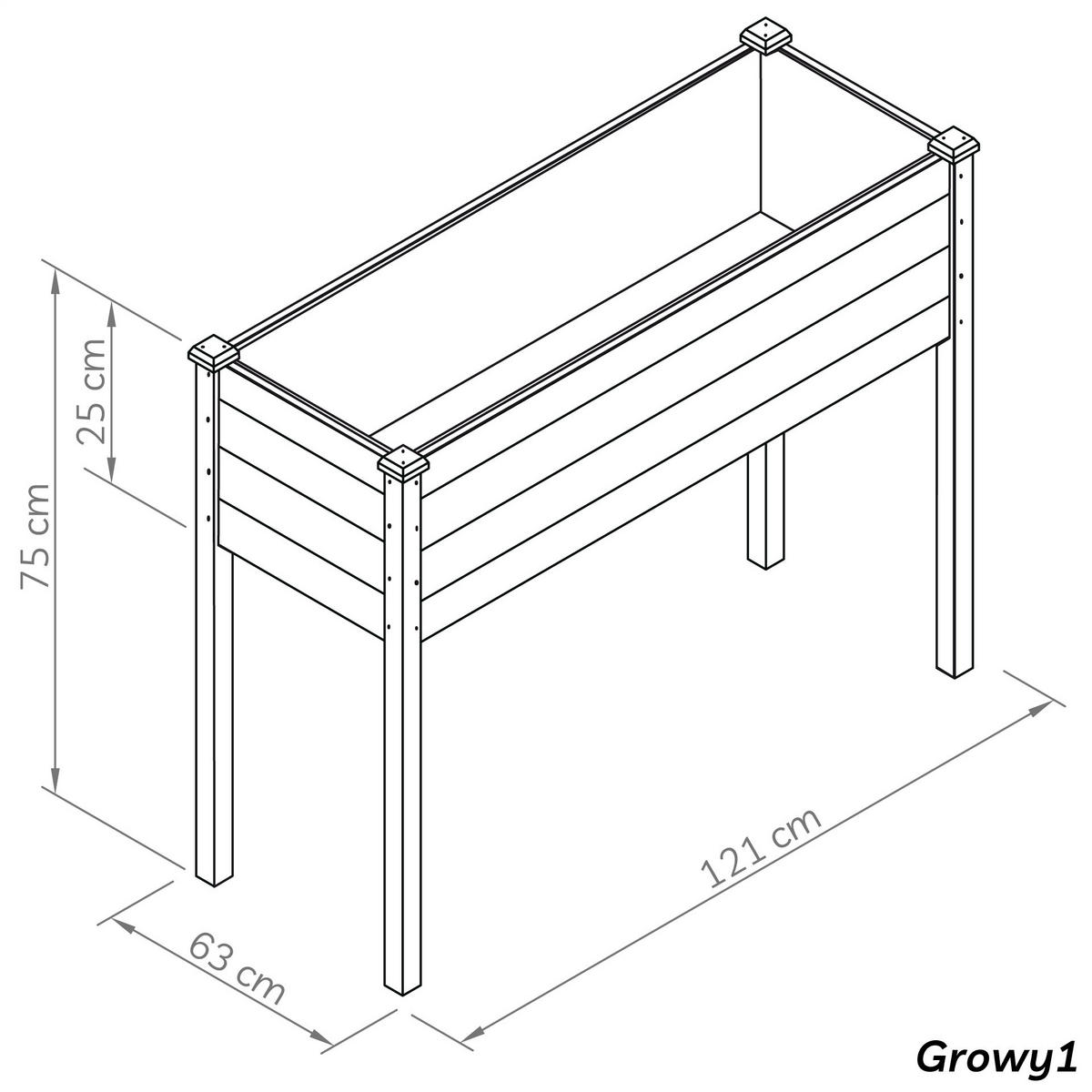 HOCHBEET aus Holz für Garten & Balkon, rechteckig mit Vlies-Folie - Braun, Holz (121/75/63cm) - needs&wants
