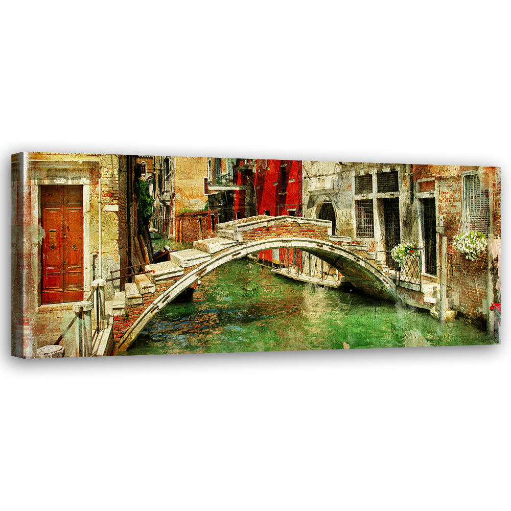 WANDBILD brücke in venedig - Beige, Textil (90/30cm) - Feeby