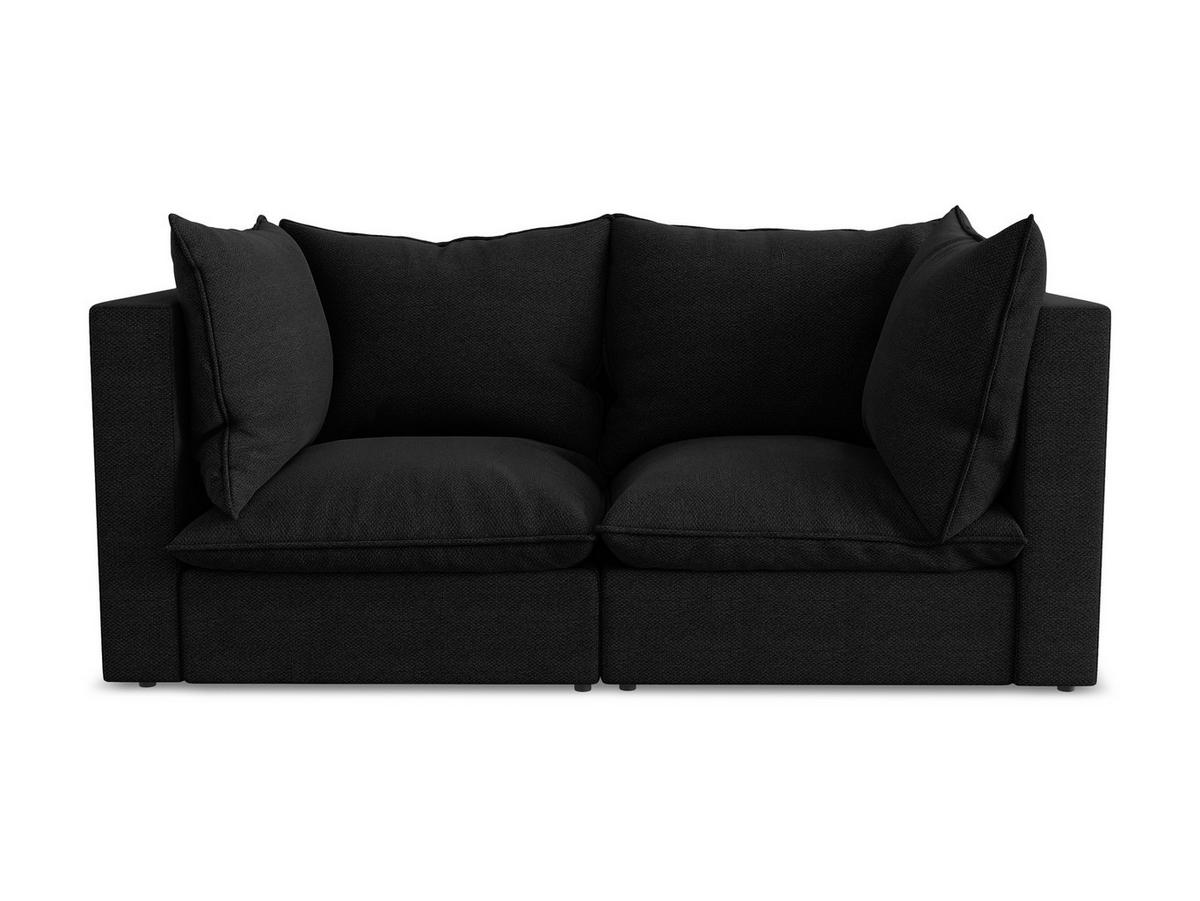 2-SITZER-SOFA Bouclé Stoff Schwarz - Schwarz, Holzwerkstoff/Kunststoff (180/77/90cm) - LaMiaSofa