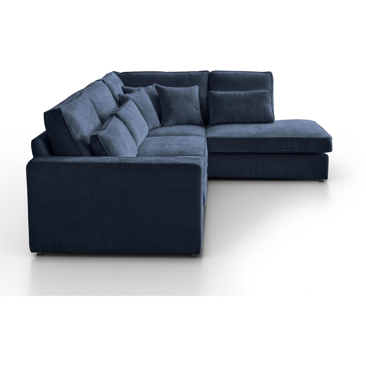 ECKSOFA Parma ohne Schlaffunktion dunkelblau rechts - Schwarz/Dunkelblau, Textil (314/224cm) - Beautysofa
