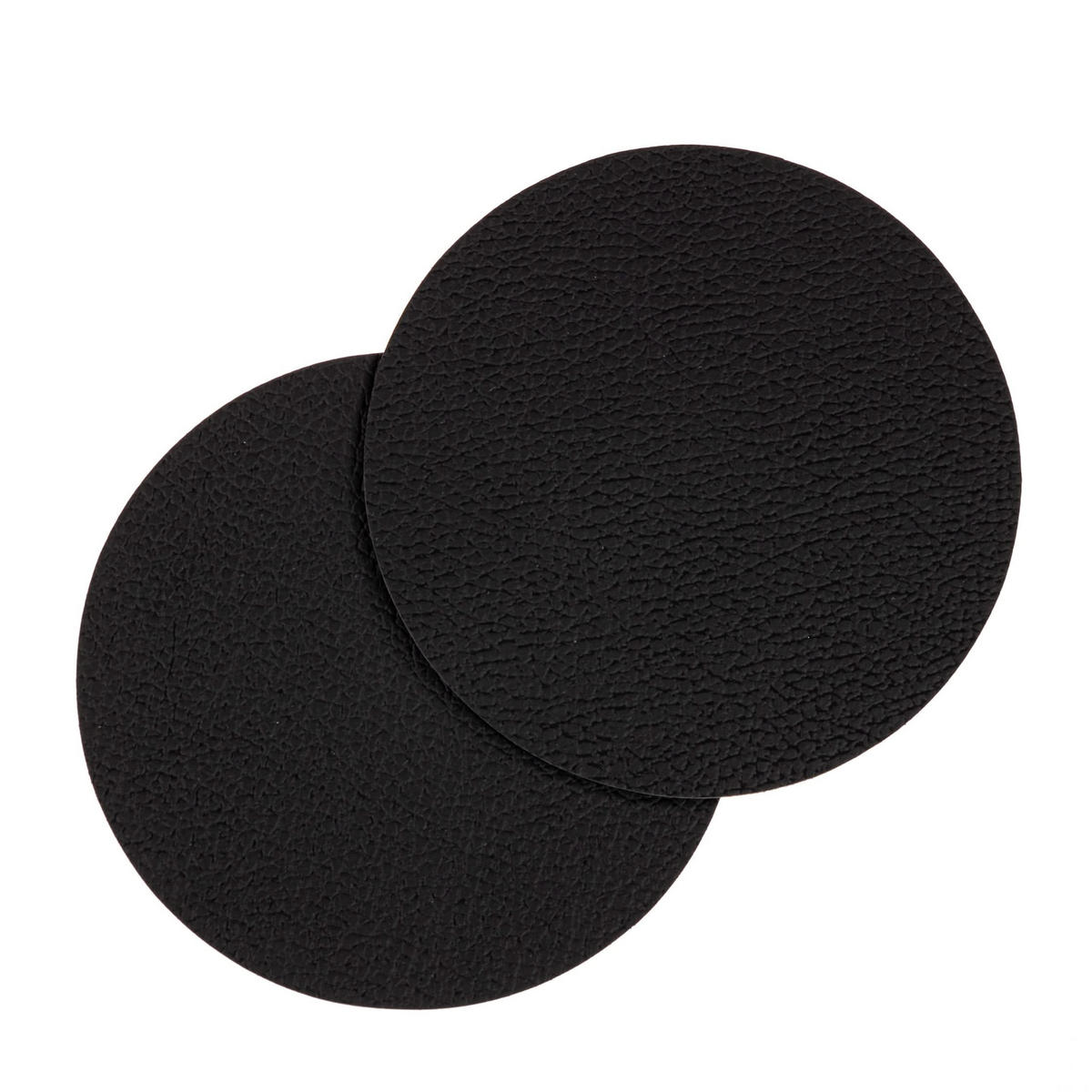 UNTERSETZER - Veganes Leder - Schwarz - ø 10 cm - 6 Stück - Schwarz, Kunststoff (2/10cm) - Cookinglife