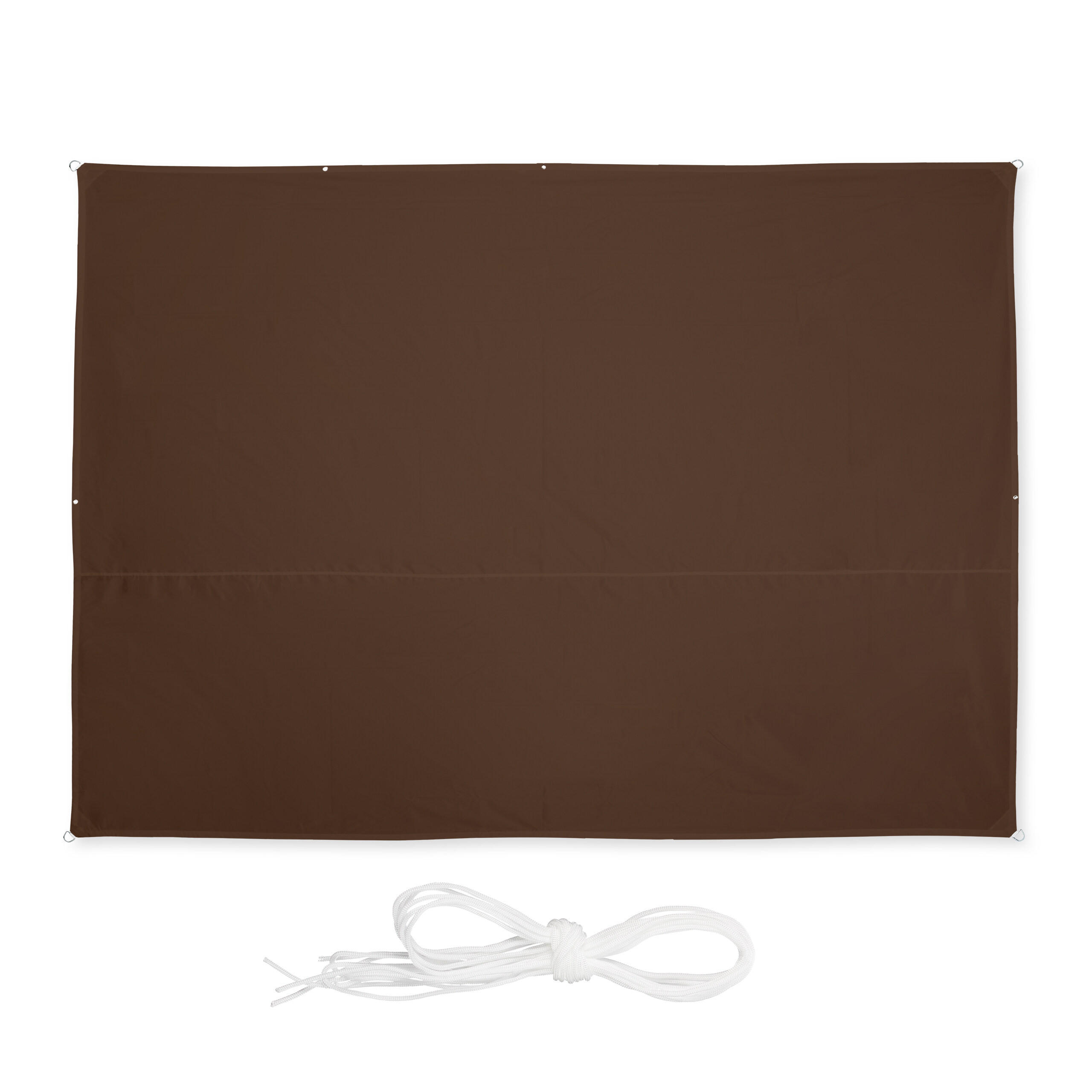 SONNENSEGEL - Beige, Textil/Metall (350/250cm) - Relaxdays