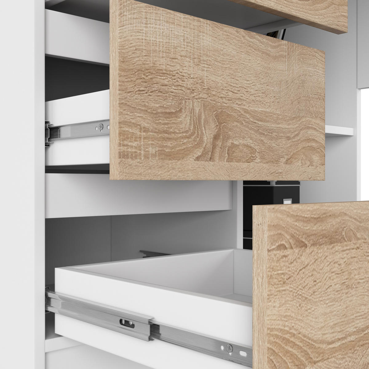 ECKSCHREIBTISCH Weiß, Sonoma Eiche 124x85x77 cm - Weiß/Sonoma Eiche, Holzwerkstoff (85/124/77cm) - Akord