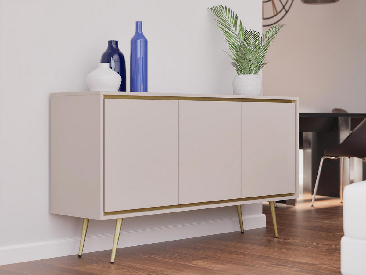 KOMMODE Tori 01 - Kaschmir/Goldfarben, Holzwerkstoff/Metall (150/80/40cm) - MIRJAN24