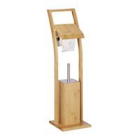 WC-GARNITUR - Hellbraun, Holz/Kunststoff (20/74/20cm) - Relaxdays