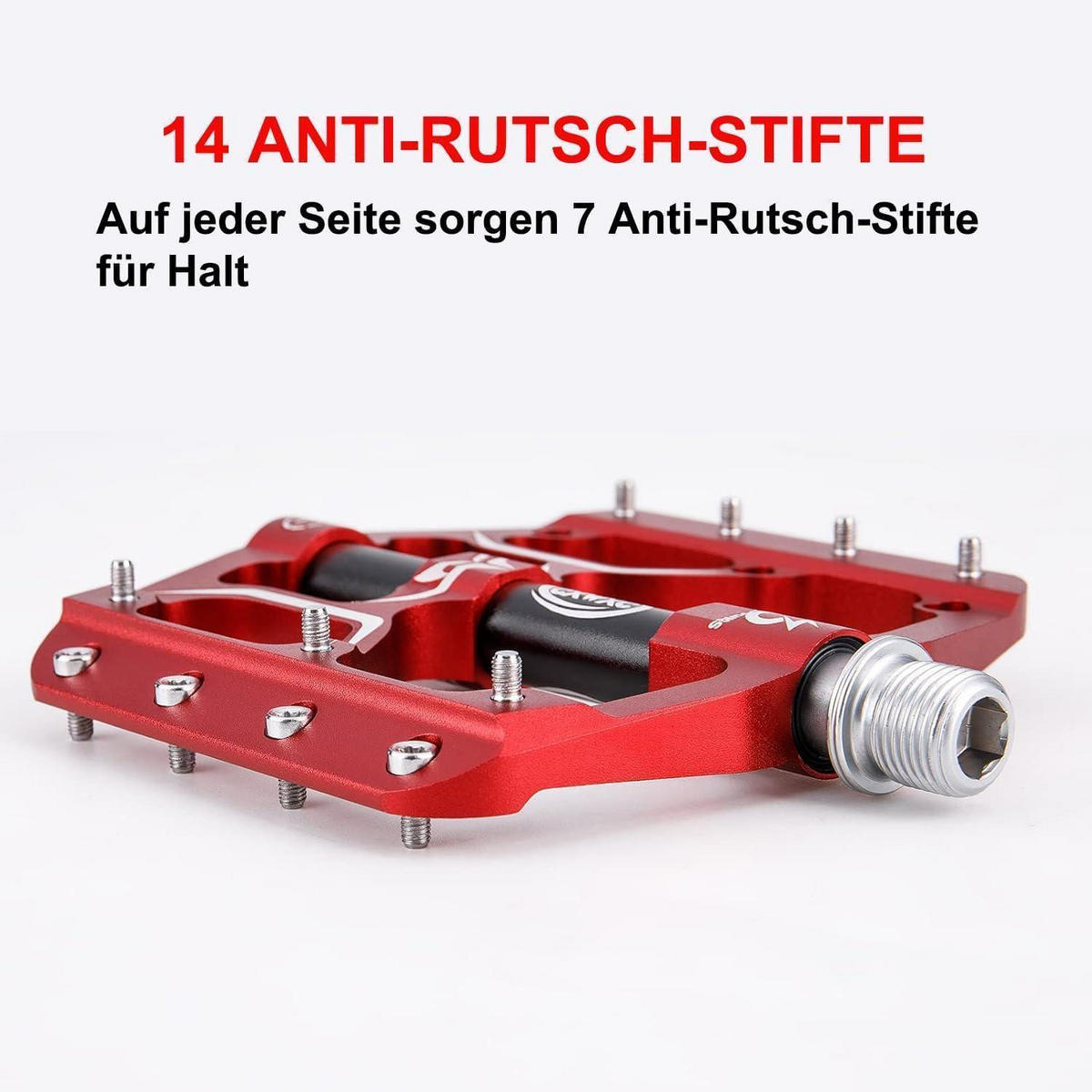 FAHRRADPEDALE Aluminiumlegierung Rot 3 Lager - Rot, Metall (10.5/1.5/10.6cm)