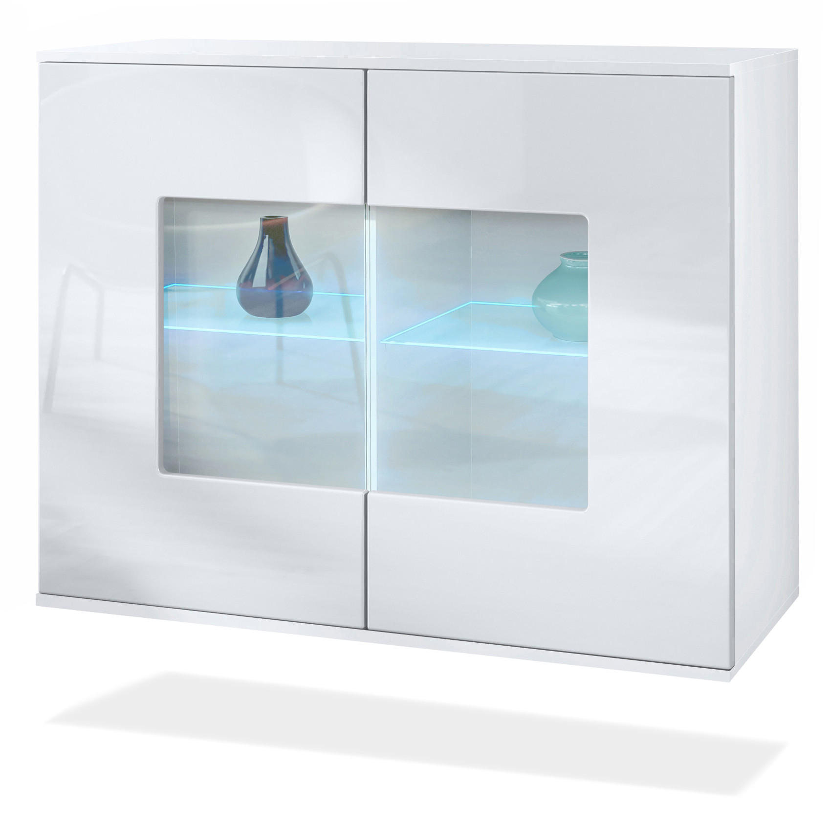 Vladon Kommode Weiß Hochglanz 92.5x73.5x35 cm
