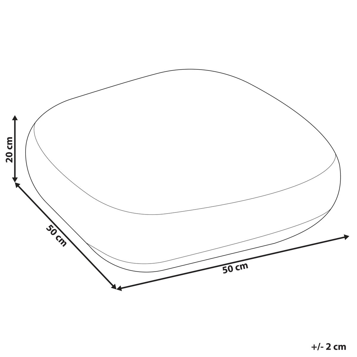 POUF Berrechid 50/50/20 cm - Grau, Naturmaterialien/Textil (50/20/50cm) - Beliani