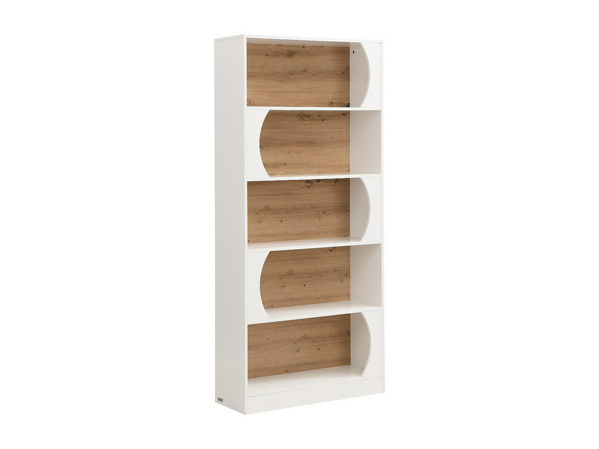 BÜCHERREGAL - 80 cm x 30 cm - holz - naturfarben hell, weiß Farenza - Weiß, Holz (80/180/30cm) - Vente-Unique