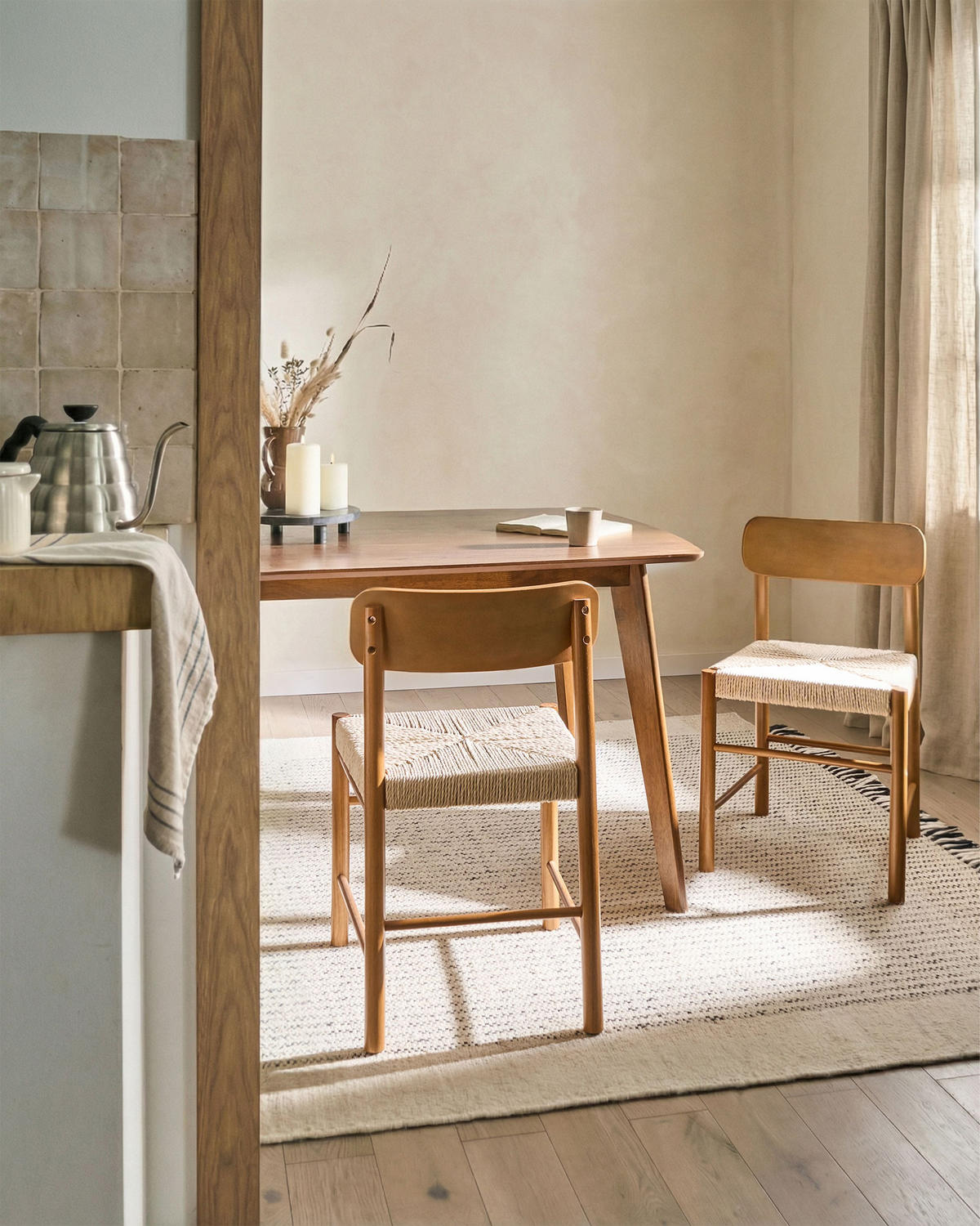 ESSZIMMERSTUHL 2er-Set Holz Braun Digne - Braun, Holz (46/75/46cm) - Beliani