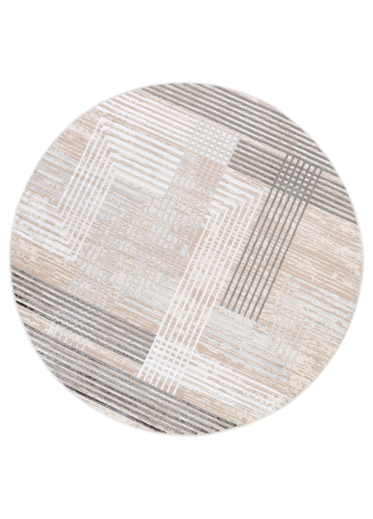 TEPPICH CRYSTAL ROUND Grau 120/120 cm - Grau, Kunststoff (120/120cm) - Tapiso