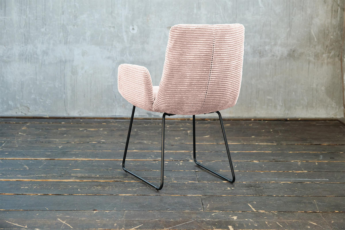 STUHL NEW CHARME Pink Cord - Pink, Textil (59/87/66cm) - KAWOLA