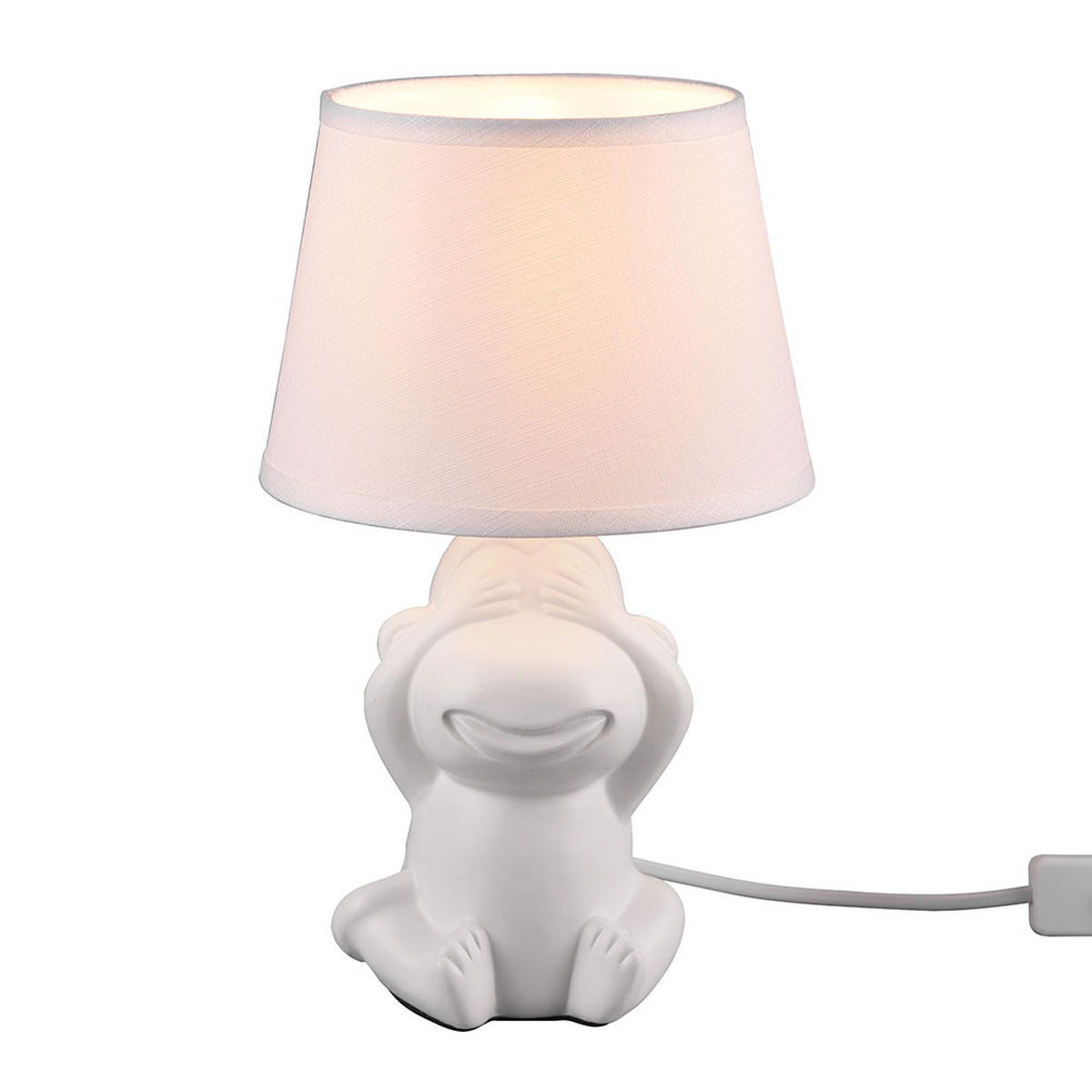 TISCHLEUCHTE Keramik Weiß Matt - Weiß, Textil (17/17/27cm)