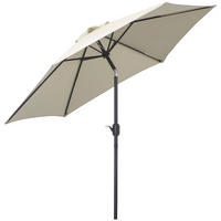 SONNENSCHIRM Ø2,6 m Kurbel beige - Beige, Metall (260/260cm) - LEBENLANG