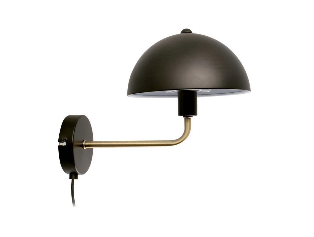 WANDLAMP Bonnet 25/20/18 cm - Schwarz, Metall (20/18/25cm) - Leitmotiv