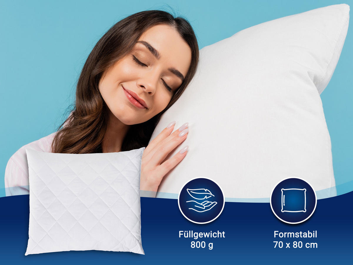 KISSEN, 70x80 cm, 50% Polyester, 50% Baumwolle, Weiß - Weiß, Textil (70/80cm) - Zollner