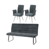 ESSZIMMER-SET Blau 3er-Set - Blau, Textil (180/99/65cm) - MCW