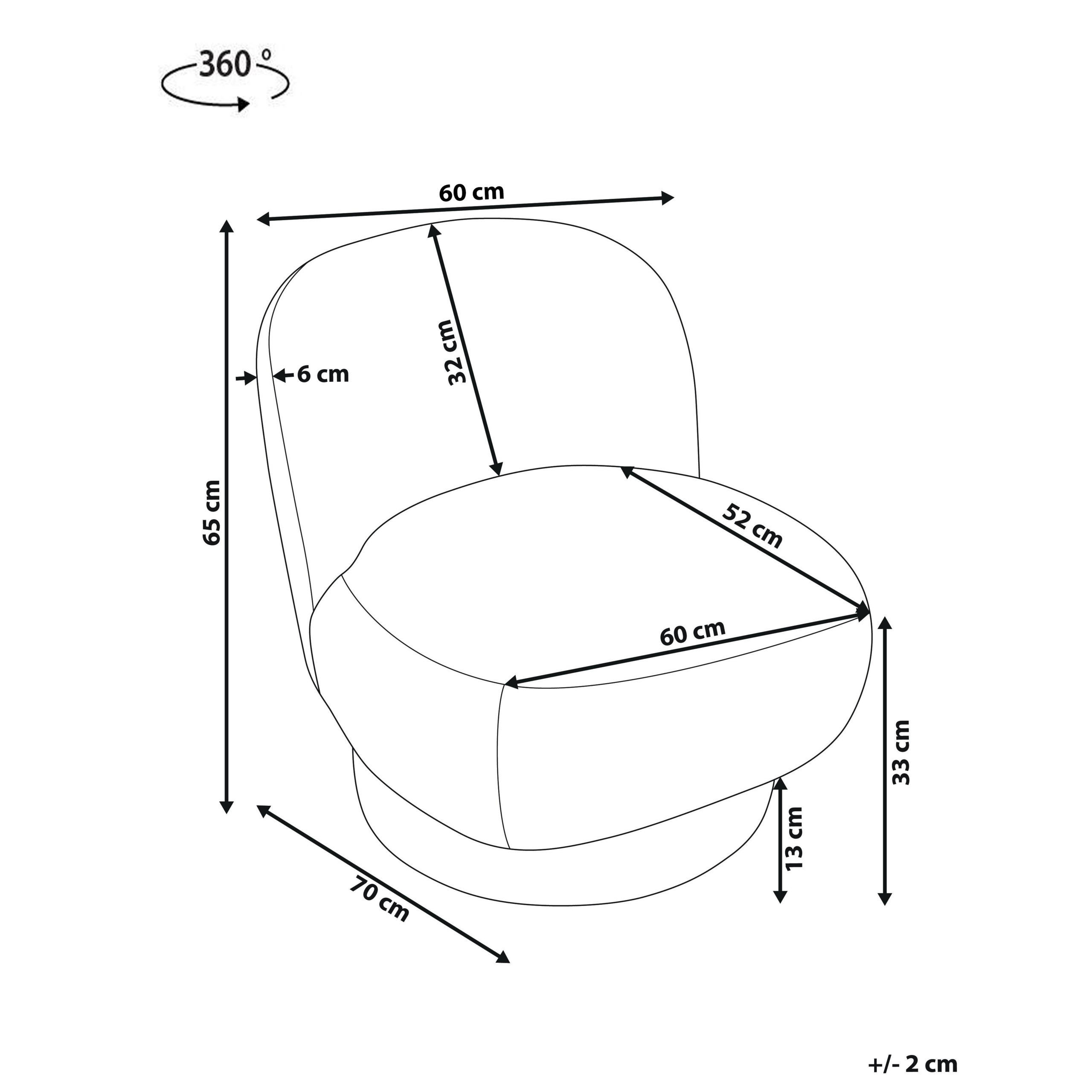 Thumbnail - Beliani Drehsessel, Braun, Textil, 60x65x70 cm, Wohnzimmer, Sessel, Polstersessel