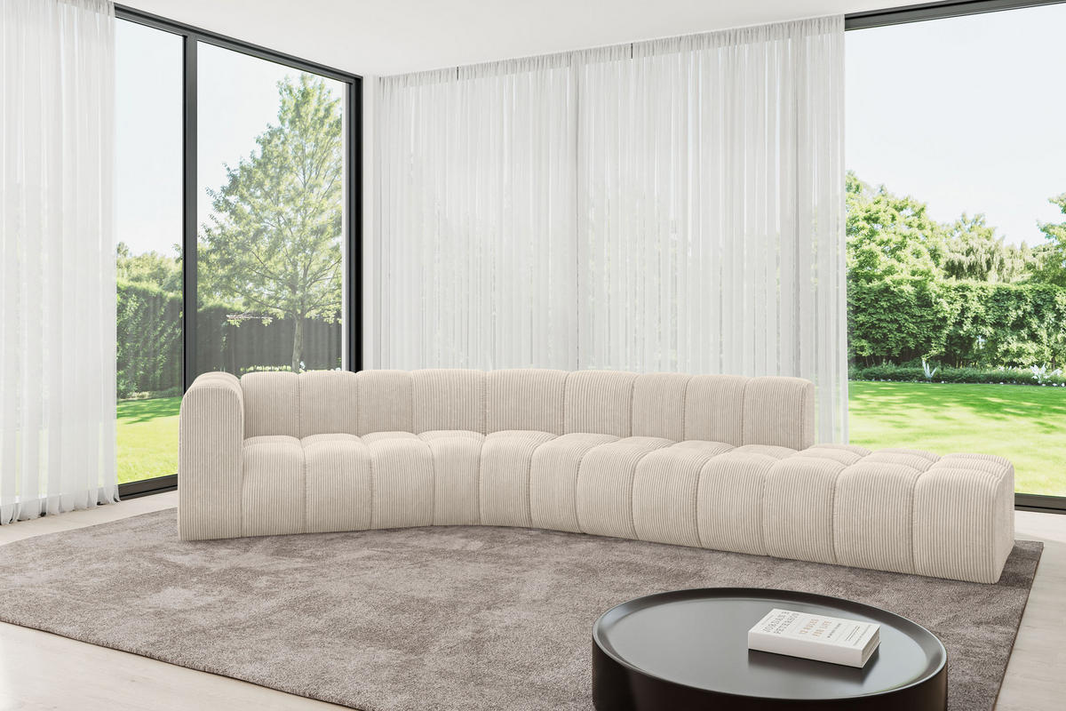 ECKSOFA modulares Sofa Tilmo-L1 - 399x194x70 cm Beige - Beige, Holzwerkstoff/Textil (399/194cm) - ALTDECOR