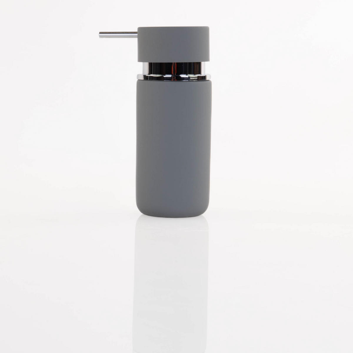 SEIFENSPENDER Rubber 300 ml 6,5/6,5/16 cm - Grau, Kunststoff (6.5/16/6.5cm) - ZELLER