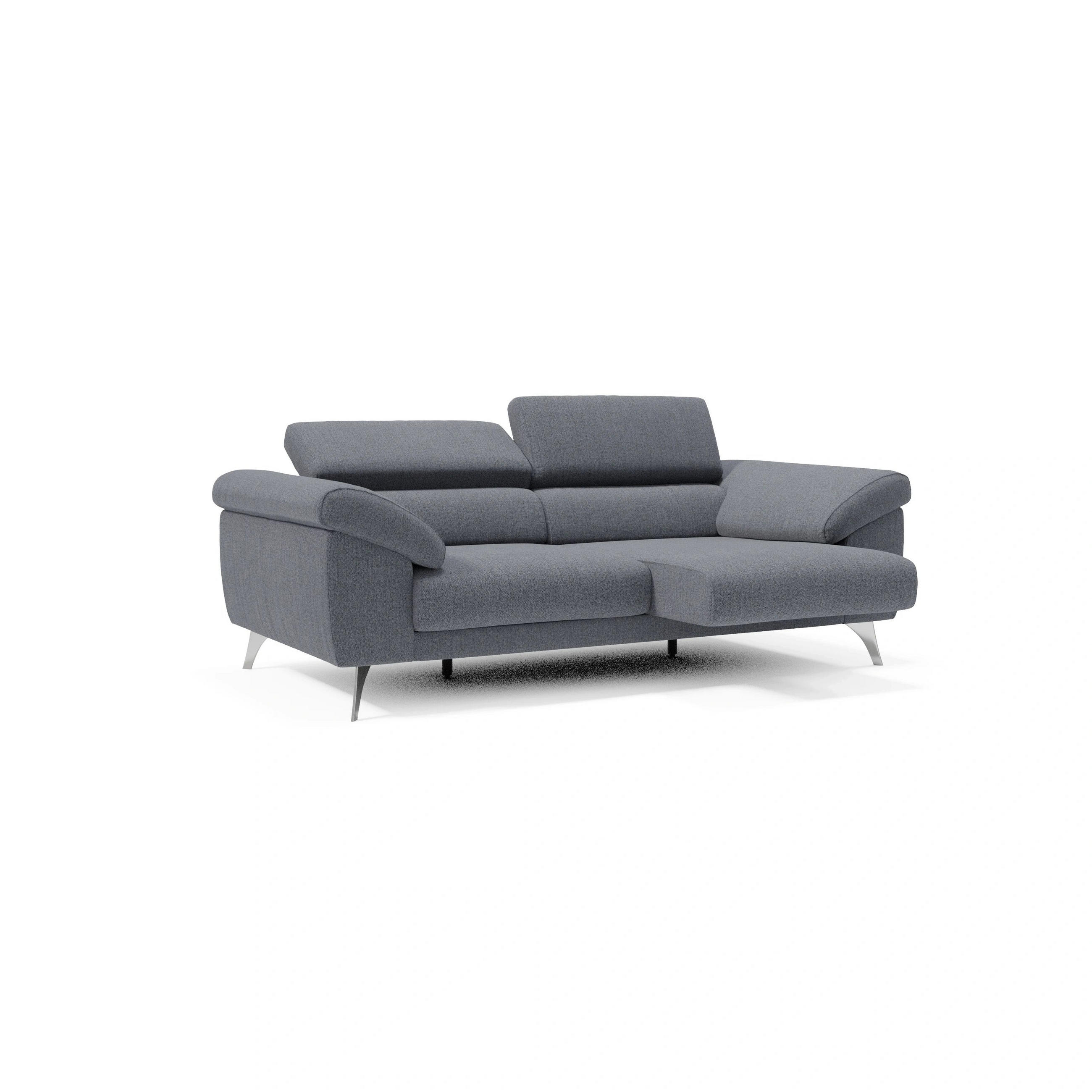 LINEARSOFA Donatello - Graphitfarben, Metall (183/76/102cm) - Divani.store