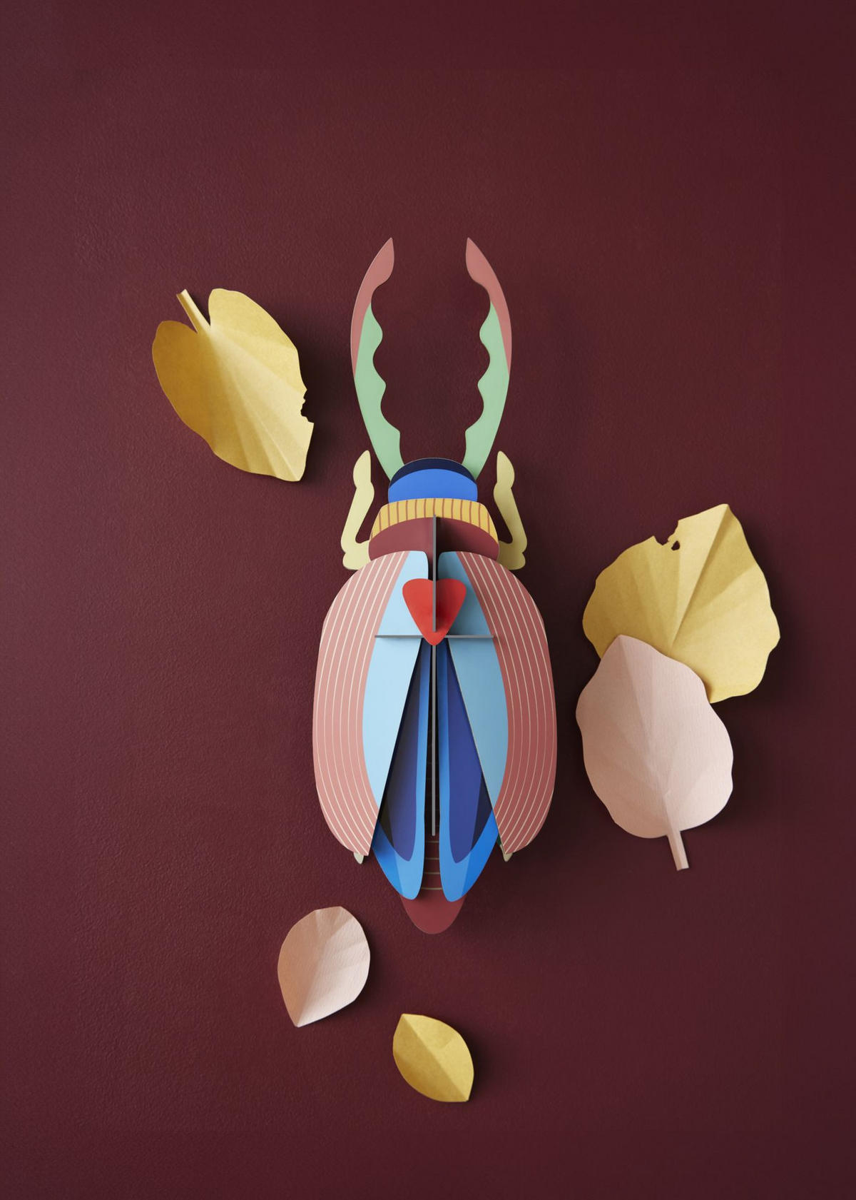 WANDDEKO Geweihkäfer mit Kamm 7.5/38 cm - Multicolor, Wellpappe (7.5/38/13cm) - Studio Roof