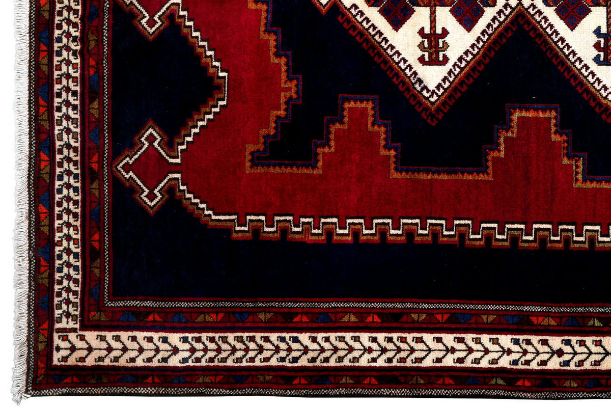 TEPPICH Afshar Blau 233/159 cm Schurwolle - Blau, Textil (159/233cm) - Looma