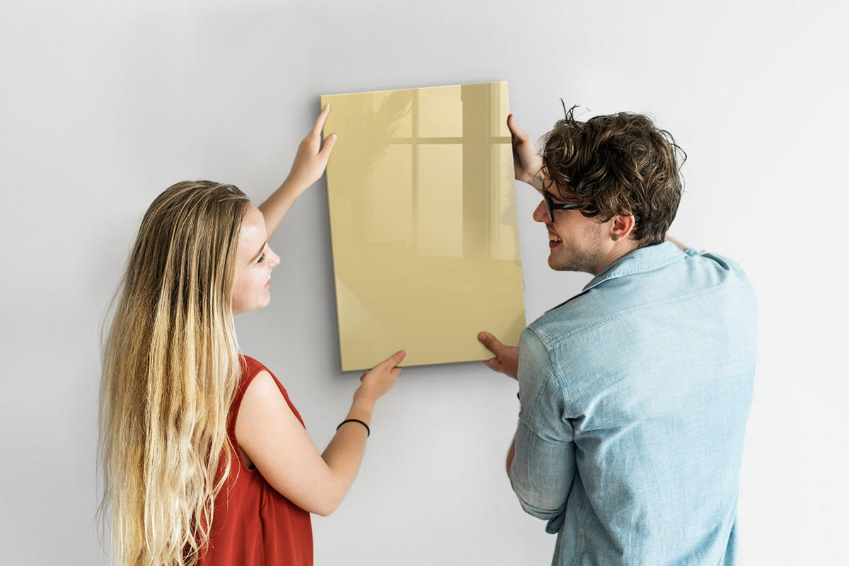 MAGNETTAFEL 40x60 Creme schwarzer Marker - Creme, Glas (40/0.4/60cm) - TULUP