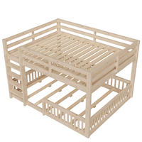 ETAGENBETT 160/200 cm mit Geländern, DE-41831, in Naturfarbe - Naturfarben, Holzwerkstoff (160/200cm) - ComfortXL