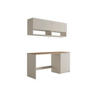 WASCHKÜCHENMÖBEL für Waschmaschine mit Arbeitsplatte - 182 cm - Cashmere & Holzfarben hell - NATAJI - Beige, Holz (182/88/60cm) - Vente-Unique