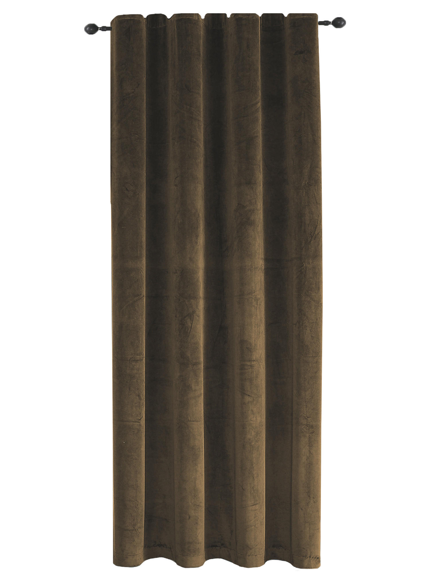 VORHANG Kräuselband Samt 140/145 cm braun - Braun, Textil (140/145cm) - TiborTex