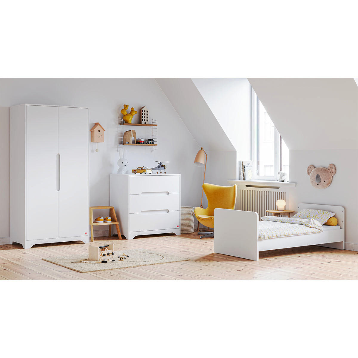 SOBA ZA BEBE 3-dijelniOva Bijeli - bijela, drvni materijal (144.5/86/75cm) - Petits-meubles