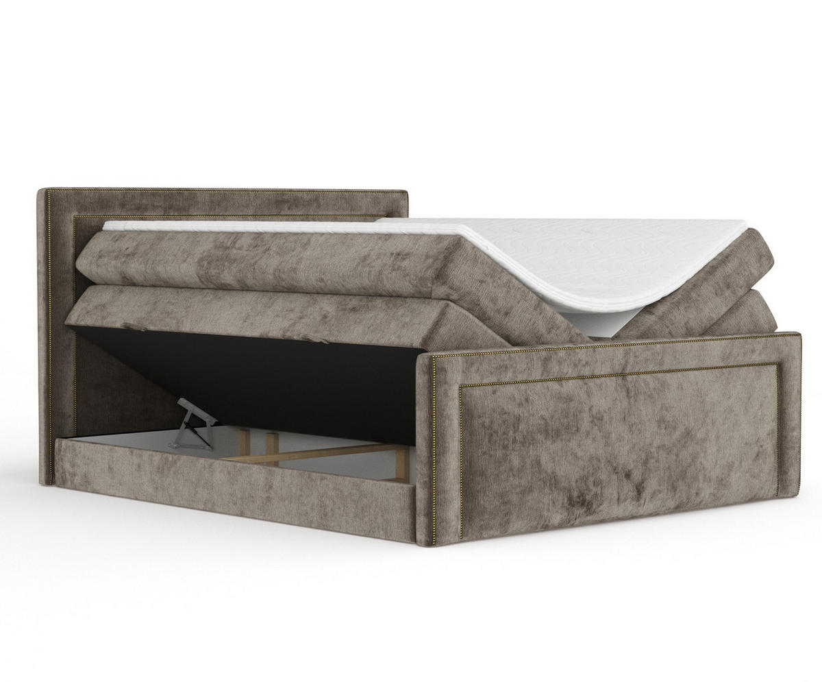 BOXSPRINGBETT Luxora Braun 200/200 cm - Schwarz/Braun, Holz/Holzwerkstoff (200/200cm) - Maison de Reve