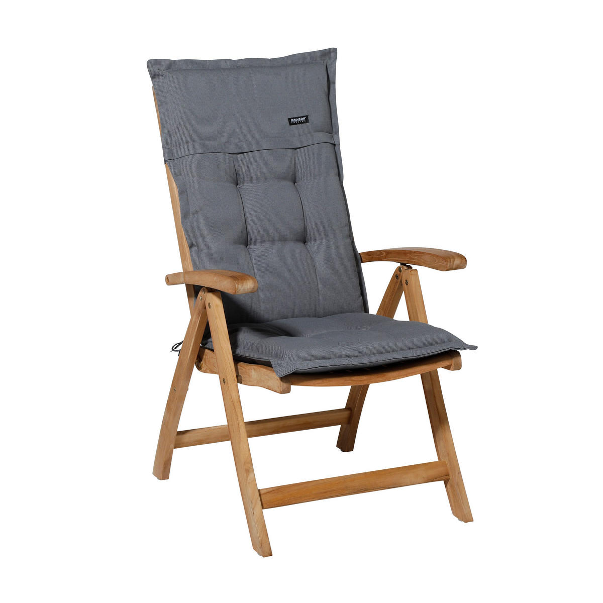 GARTENSTUHLKISSEN Rippe 123/50 cm 4er-Set - Grau, Textil (50/7/123cm) - Madison
