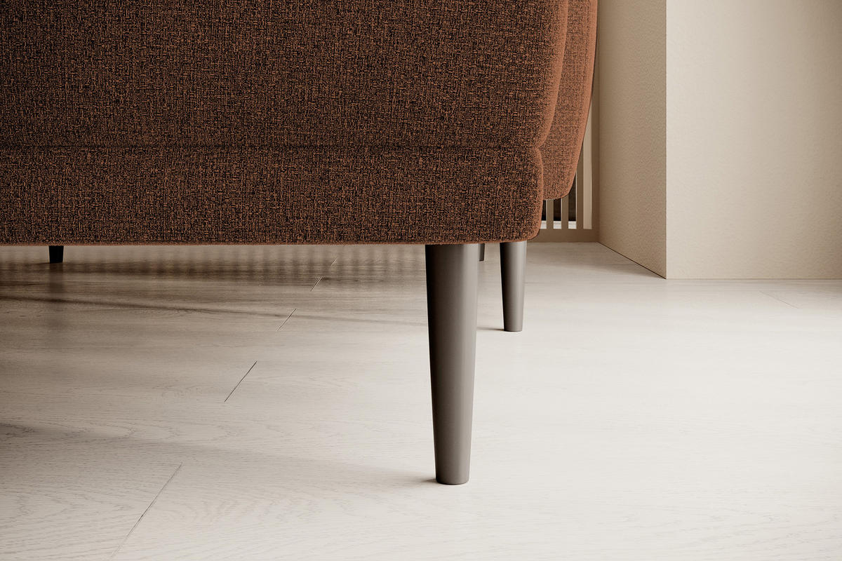 ECKSOFA BONO Stilvolles Sofa mit Schlaffunktion, Robuste Holzfüße, Elegante Armlehnen, Tiefe Sitzfläche 226x164x88cm, Linke, Braun - Braun, Holz/Textil (164/226cm) - DomoHome