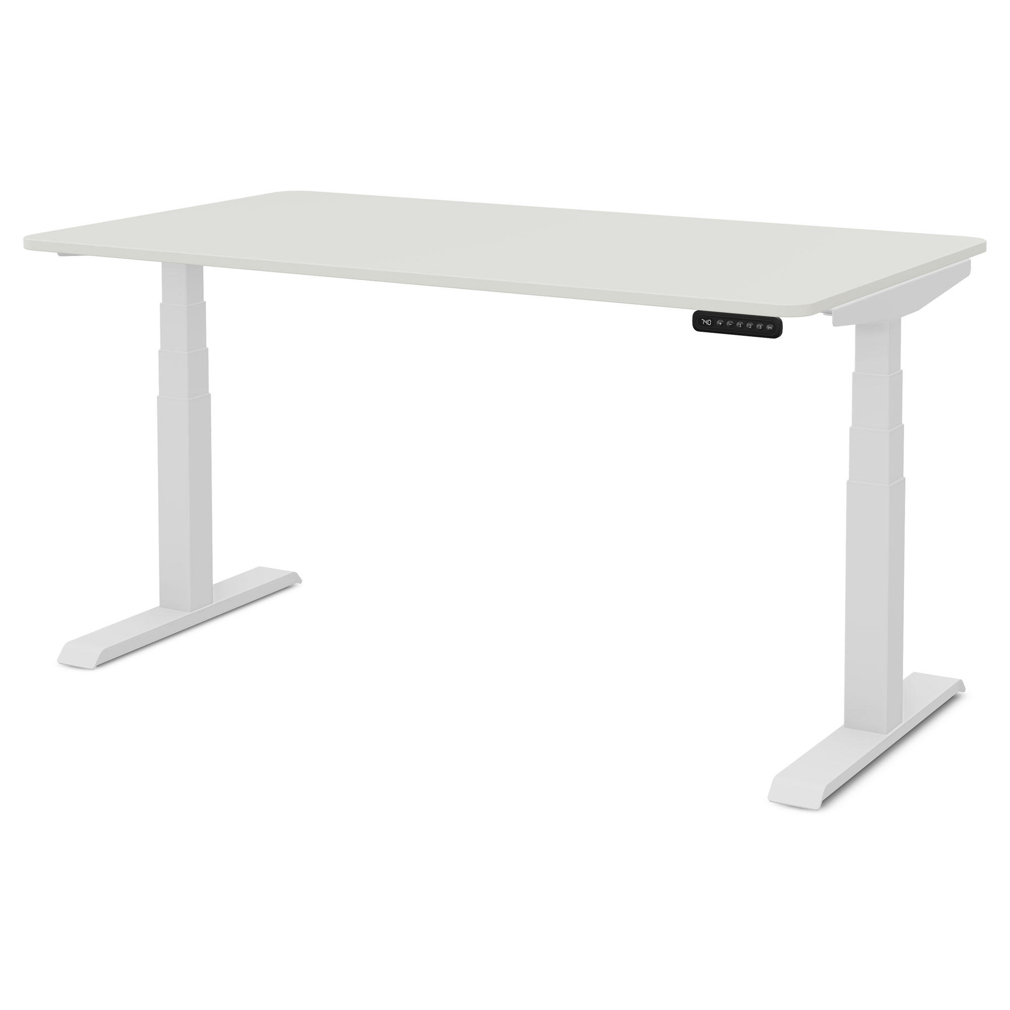 SCHREIBTISCH Elektrisch höhenverstellbarer Kinderschreibtisch JUNIOR Curved Signalweiß Signalweiß 120/70/52.5-121cm - Weiß, Holzwerkstoff/Metall (70/120/121cm) - ASSMANN