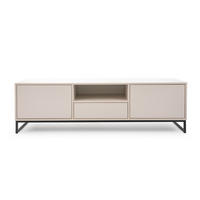 TV-SCHRANK Genua, Fernsehtisch mit 2 Türen und 1 Schublade, Lowboard in Größe: 160 x 48,5 x 45 cm, Fernsehschrank in Farbe: Creme - Beige, Holzwerkstoff (160/48.5/45cm) - Agmat-Furniture