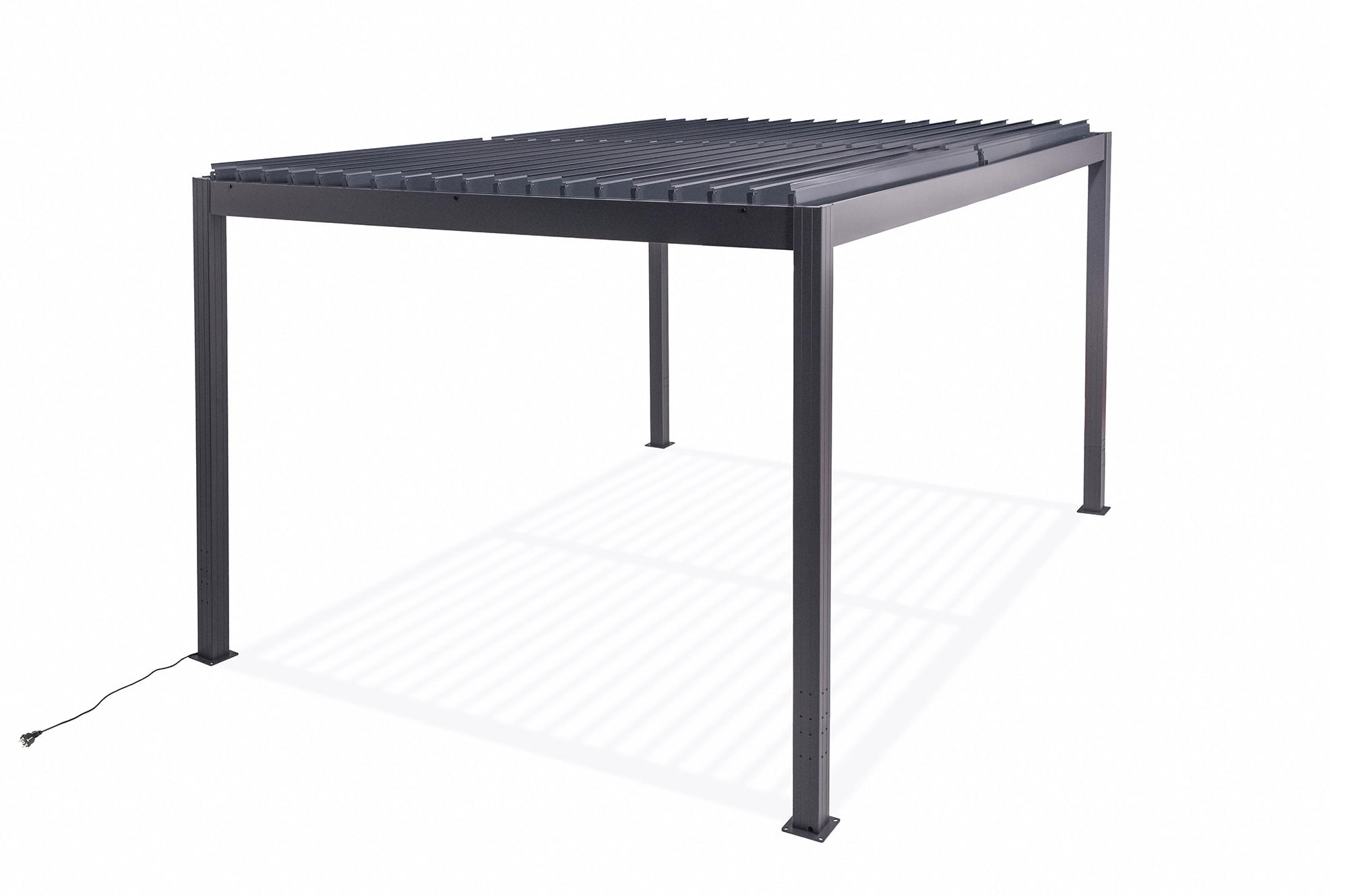 PERGOLA BIOCLIMATISCH MOTORISIERTE Santa graue 4m x 3m - Grau, Metall (305/220/395cm) - Cazeboo
