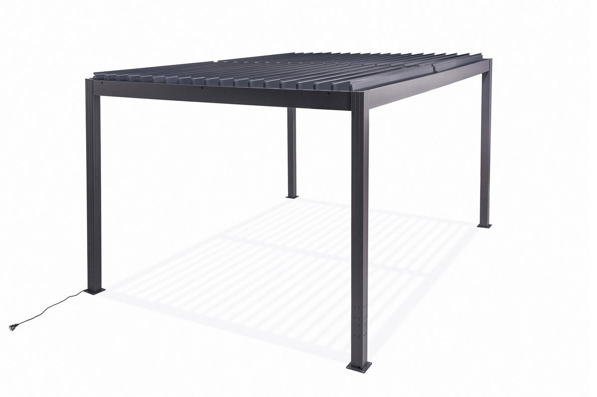 PERGOLA BIOCLIMATISCH MOTORISIERTE Santa graue 4m x 3m - Grau, Metall (305/220/395cm) - Cazeboo